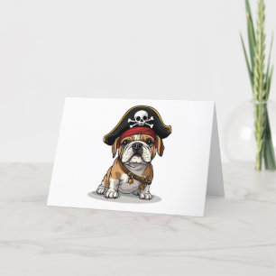 Vielen Dank, Pirate English Bulldog Skull Dankeskarte