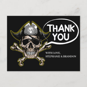 Vielen Dank Pirate Thema Party Erwachsene Skull Kn Postkarte