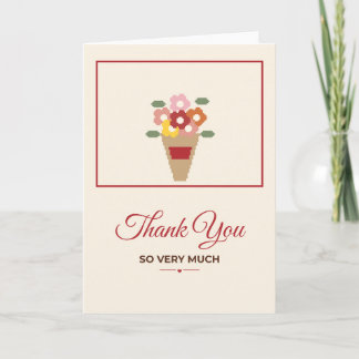 Vielen Dank Pixel-Blumenstrauß-Grußkarte Karte