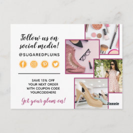 Vielen Dank Plum Lila & Gold Paint Strokes 4-Foto Postkarte