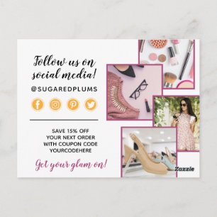 Vielen Dank Plum Lila & Gold Paint Strokes 4-Foto Postkarte