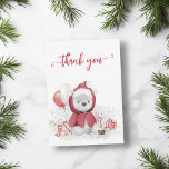 Vielen Dank Polar Bear Santa Christmas Baby Dusche Mitteilungskarte<br><div class="desc">Dieses Design kann in dem Bereich personalisiert werden, der durch das Ändern des Fotos und/oder Textes zur Verfügung gestellt wird. Sie können auch angepasst werden, indem Sie auf Vorlage personalisieren klicken und dann auf die Schaltfläche klicken, um weitere Optionen anzupassen, um die Hintergrundfarbe zu löschen oder zu ändern, Text hinzuzufügen,...</div>