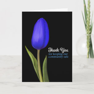 Vielen Dank Polizei Blue Tulip Foto Feiertagskarte