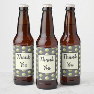 Vielen Dank Polka Dot Gold Gray Dankbarkeit Bierflaschenetikett