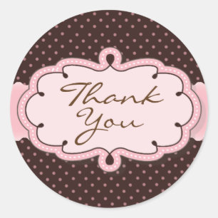Vielen Dank/Polka Dots Runder Aufkleber