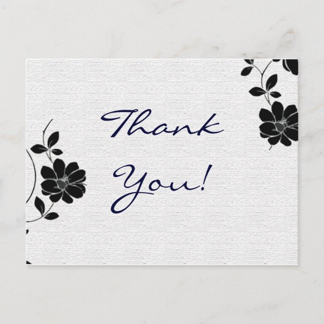 Vielen Dank Post Cards Black Blume Postkarte (Vorderseite)