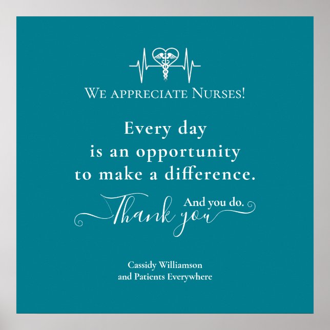 Vielen Dank Poster Patient zu Krankenschwester Per (Vorne)