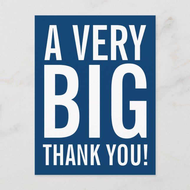 Vielen Dank Postkarten mit Großbuchstaben Typograf (Vorderseite)