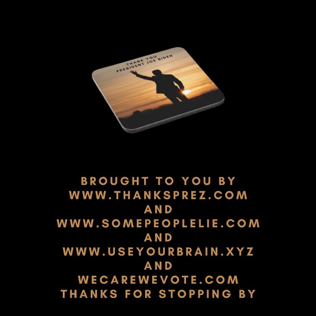 Vielen Dank, Präsident Joe Biden Getränkeuntersetzer (Von Creator hochgeladen)