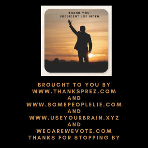 Vielen Dank, Präsident Joe Biden Rechteckiger Pappuntersetzer