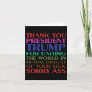 Vielen Dank, Präsident Trump, für die Vereinigung  Karte