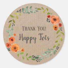 Vielen Dank, Produkt Vintage Blumenkarosserie Runder Aufkleber