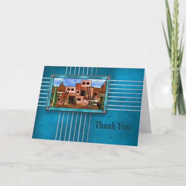 VIELEN DANK - PUEBLO ZUHAUSE - AMERIKANISCHE UREIN DANKESKARTE (Vorderseite)