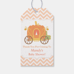 Vielen Dank Pumpkin Carriage Baby Shower Tags Geschenkanhänger