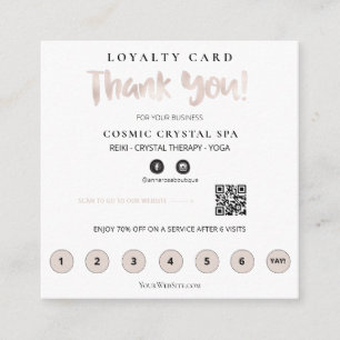 *~* Vielen Dank QR Belohnungen Rose Gold Heart Treuekarte