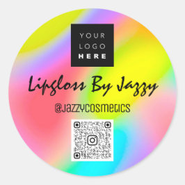 Vielen Dank, QR-Code Logo-Regenbogen Runder Aufkleber