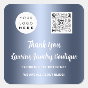 Vielen Dank Qr Code Online Shop Instagramme Logo B Quadratischer Aufkleber