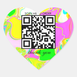 Vielen Dank QR Code Shopping Boutique Business Neo Herz-Aufkleber