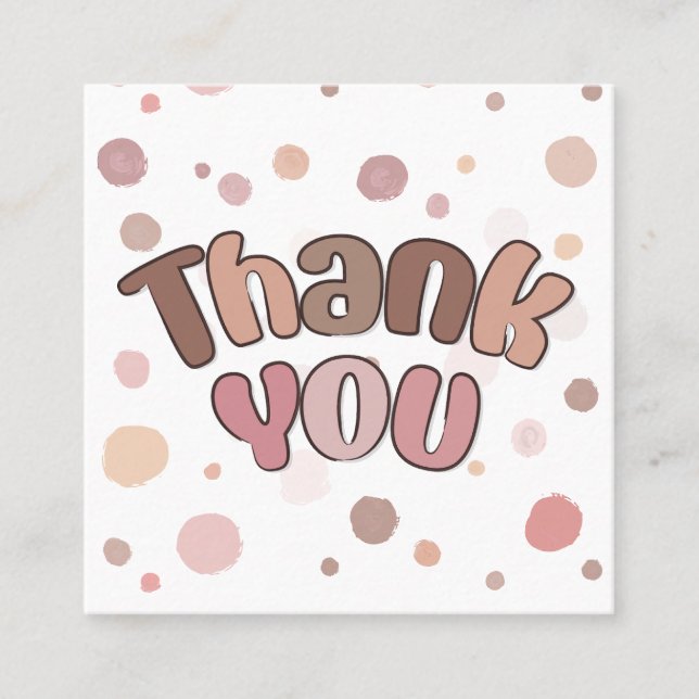 Vielen Dank Quadratische Visitenkarte (Vorderseite)