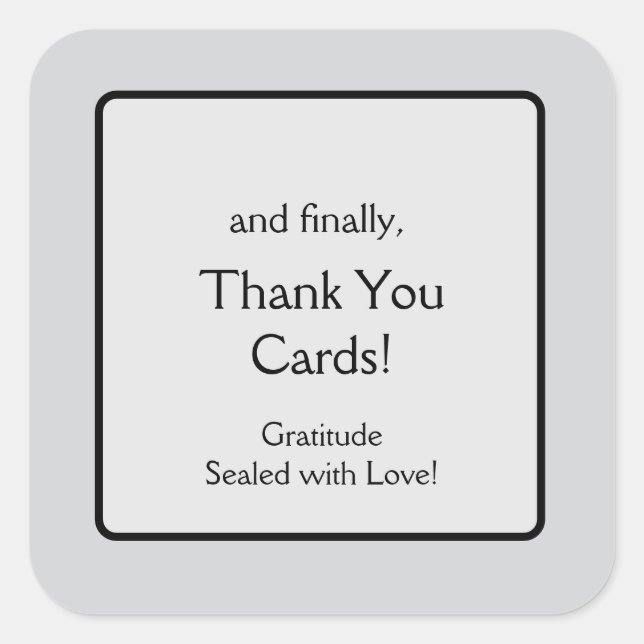Vielen Dank Quadratischer Aufkleber (Vorderseite)