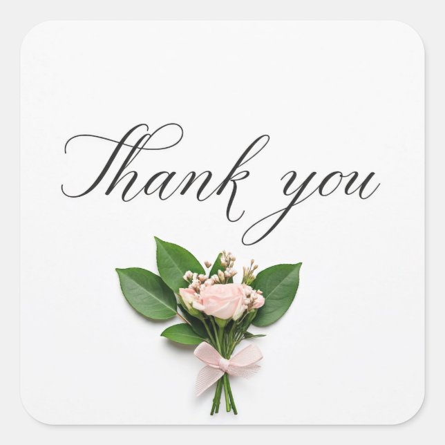 Vielen Dank Quadratischer Aufkleber (Vorderseite)