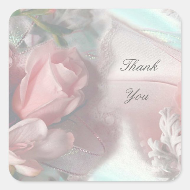 Vielen Dank Quadratischer Aufkleber (Vorderseite)