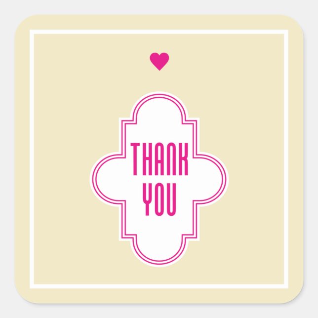 Vielen Dank Quadratischer Aufkleber (Vorderseite)