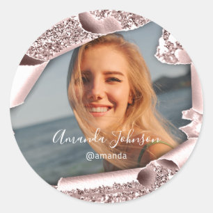 Vielen Dank QUINCEAÑERA Sweet 16. Rose Gefallen Fo Runder Aufkleber