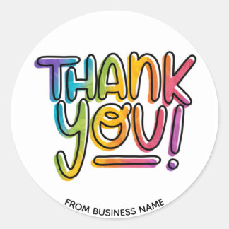 Vielen Dank Rainbow Danke für Ihr Geschäft Runder Aufkleber