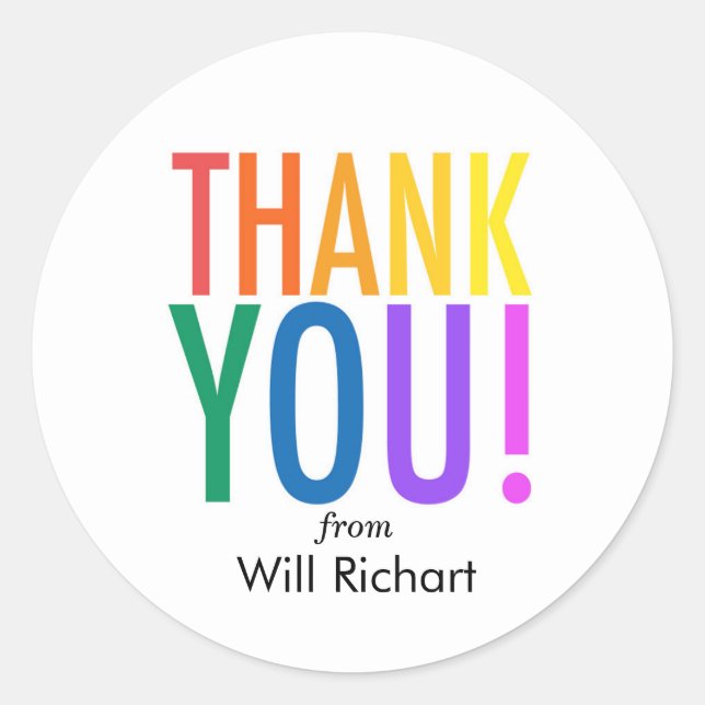 Vielen Dank Rainbow Order Aufkleber für benutzerde (Vorderseite)