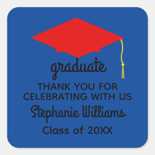 Vielen Dank, Red Graduation Cap #1 Stickers (Vorderseite)