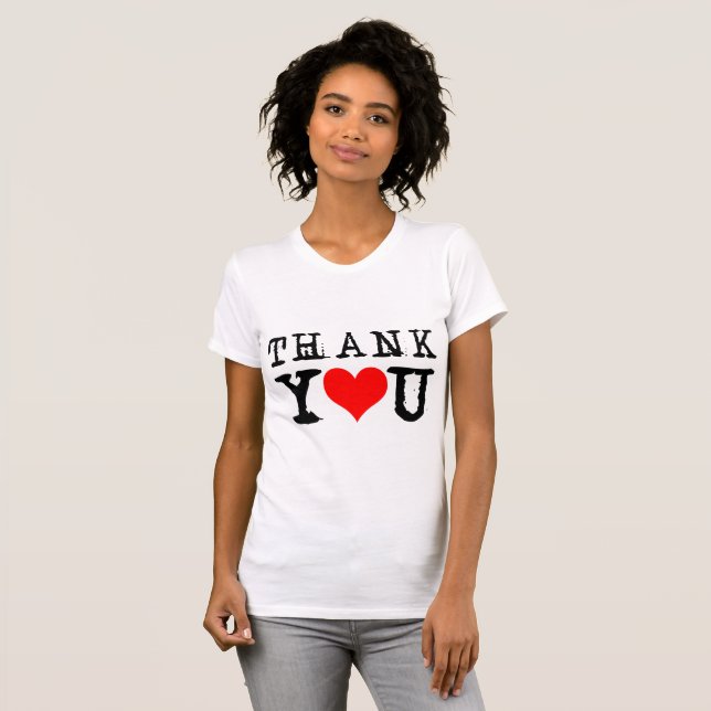 Vielen Dank Red Heart Funny White T-Shirt (Vorne ganz)