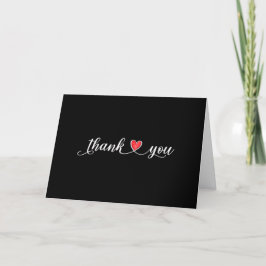Vielen Dank, Red Heart on Black Dankeskarte