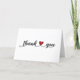 Vielen Dank, Red Heart on White Dankeskarte