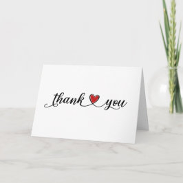 Vielen Dank, Red Heart on White Dankeskarte
