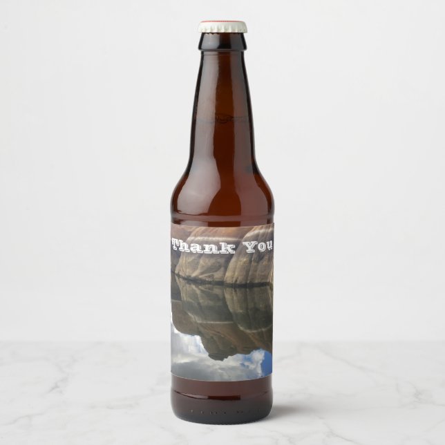 Vielen Dank Red Rock Water Reflection Foto Arizona Bierflaschenetikett (Vorderseite)