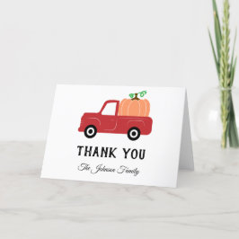 Vielen Dank Red Truck Pumpkin Familie Dankenkarte Feiertagskarte
