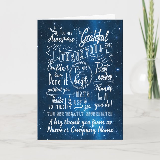 Vielen Dank, Retirement Blue Space Karte (Vorderseite)