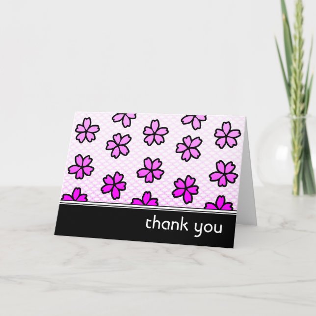 Vielen Dank : Retro floral: Dankeskarte (Vorderseite)