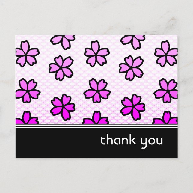 Vielen Dank : Retro floral: Postkarte (Vorderseite)