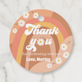 Vielen Dank Retro Groovy Hippie Rainbow Daisy Gevo Geschenkanhänger