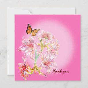 Vielen Dank, rosa Blume Dankeskarte