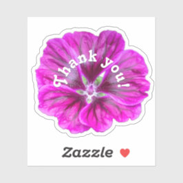 Vielen Dank, rosa Blume lila Blütenaufkleber Aufkleber