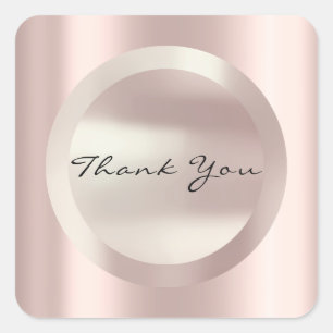 Vielen Dank Rose Bridal Wedding Minimal 16. Elegan Quadratischer Aufkleber