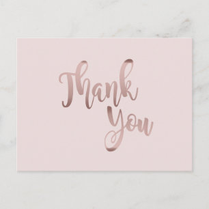 Vielen Dank Rose Gold Pink Glitzer Clean Postkarte