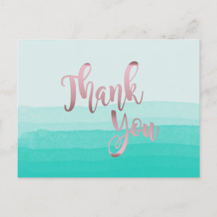 Vielen Dank Rose Gold Pink Glitzer Clean Postkarte