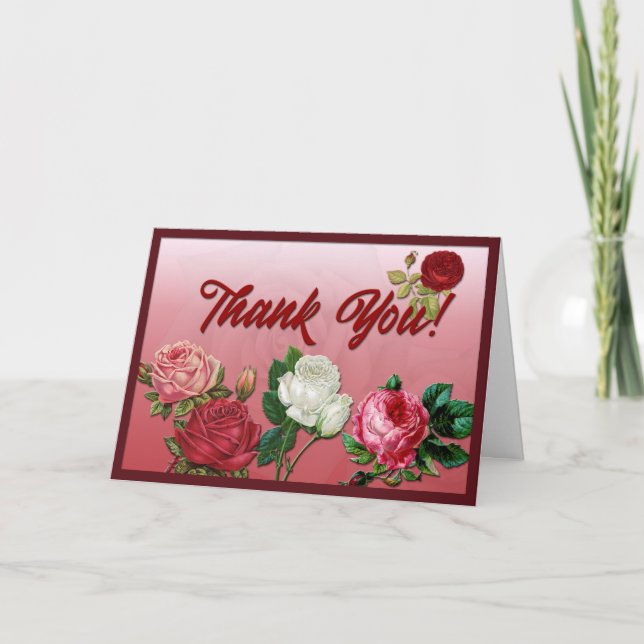 Vielen Dank Rose Karte (Vorderseite)