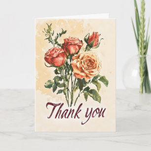 Vielen Dank Rose Vintage Blume Feiertagskarte