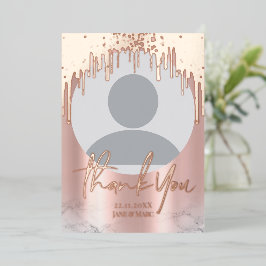 Vielen Dank Rosegold Glitzer Tropfens Foto Foil Ca Folien Feiertagskarte