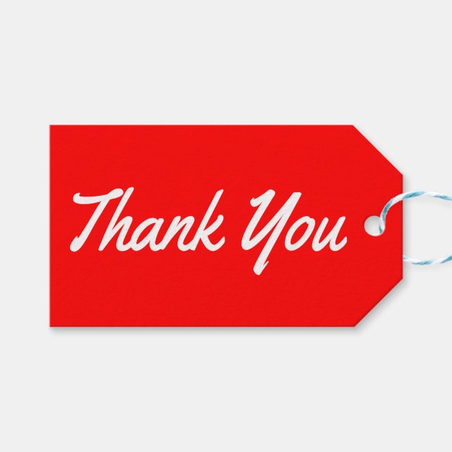 Vielen Dank, rot und weiß, Geschenketiketten Geschenkanhänger (Vorderseite (Horizontal))